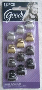 12 Goody Metallic lackierte Kunststoff kleine Haarklammer silber gold schwarz Glitzer - Bild 1 von 3