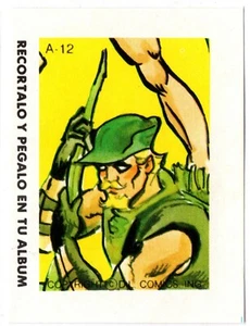 GREEN ARROW A-12 CROMO SUPER AMIGOS / SUPER FRIENDS DC 1978 REYAUCA D.L. ERROR - Foto 1 di 3
