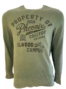 Elwood Vintage Mens Phoenix College Crew Neck Sweater Size M Khaki - Picture 1 of 7