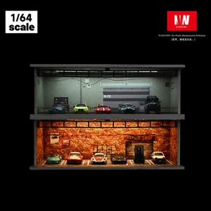 NUEIOVRW Diorama 1/64 Car Garage Model Vintage Maintenance Workshop Scene Model - Picture 1 of 38