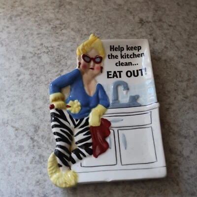 Herramienta de salsa para estufa de cerámica reposa cuchara de salsa pintada a mano 2003 Foto 1 de 4