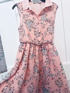 Kids Dress Age 10-11 Years - Pink/Multi - Polyester Dress - Fabulous -Pretty - Picture 1 of 4