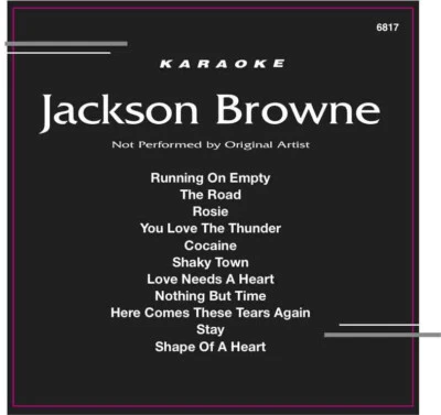 JACKSON BROWNE COUNTRY Karaoke CD+G Backstage #6817 in ORGINAL Black Sleeve - Image 1 of 2