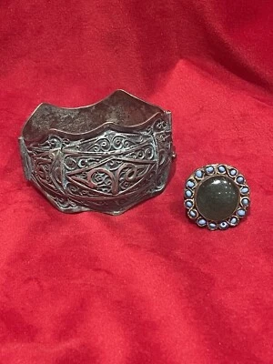 Bracelet Et Bague argent kabyle berbère touareg  jewel ethnique antique XIXE - Photo 1/4