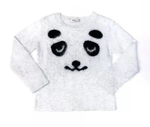 PINC Little Girl's White fuzzy Panda graphic long sleeve Top Shirt- Sz: 5 - Picture 1 of 5