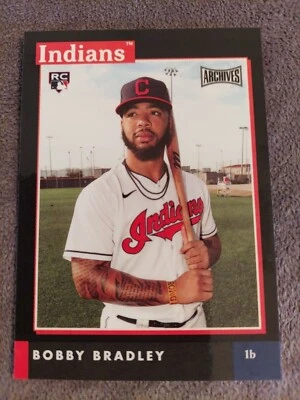 2020 Topps Archives Snapshots Bobby Bradley Indians Rookie Black Parallel 1/1 💎 - Image 1 of 2