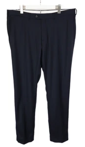 SUITSUPPLY Pantalones Brescia Para Hombre Reino Unido 48/W41 Pierna Cónica Lana Cremallera Mosca Oscuro - Imagen 1 de 9