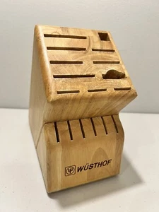 Wusthof 17 Slot Wooden Knife Block Oak Wood Natural Finish - Picture 1 of 9