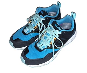 Womens COLUMBIA blue black white sneakers 7.5 hiking flow district tennis shoes - Picture 1 of 6