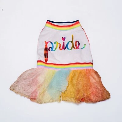 Pet Pride Rainbow Tutu Cute Dog Shirt Dress Size Small by You Are Loved Rainbow - Image 1 of 4