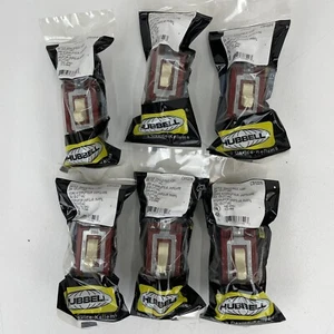 (6) Hubbell CS1221I One Single Pole Ivory Switch Spec Grade Toggle, 20A 120/277V - Picture 1 of 5