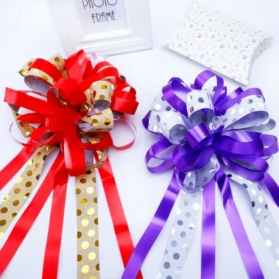 10PCS Dot Large Pull Bow Ribbons Presents Packing Flowers bow Wedding Car Adorn - Изображение 1 из 4