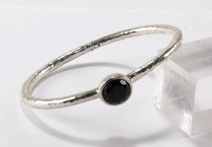 IPPOLITA WONDERLAND 925 SILVER BLACK ONYX HINGED BRACELET BANGLE - Picture 1 of 7