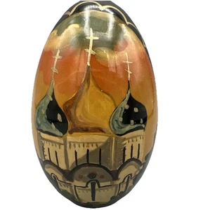 Cruz iglesia huevo laca rusa pintada a mano - Imagen 1 de 9