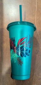 Starbucks 2020 Holiday Green Reusable Cold Cup - 24 Oz - New - Picture 1 of 3