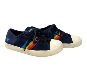 Gola Women's Coaster Rainbow Navy Blue Canvas Sneakers Size 7 US - Picture 1 of 6