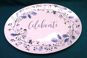 Fitz Floyd NOEL NOIR CELEBRATE PLATTER Christmas Oval 14 " Holiday Serve Plate - Picture 1 of 7