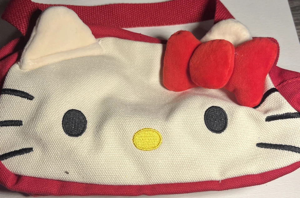 日本 Kawaii Hello Kitty 红色蝴蝶结手提包单肩包钱包托特包女式女孩 — 第 1/2 张图片