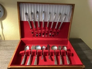 Janet Oneida/1881 Rogers Silverplate New French Hollow Silverware Service For 8 - Picture 1 of 4