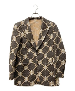 GABRIELE PASINI All-over pattern tailored jacket Size: 44R Brown 2729/25727/1 - Picture 1 of 5