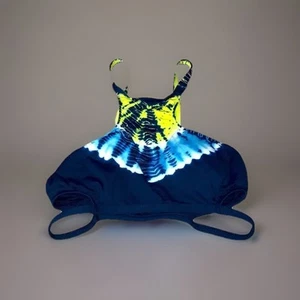 Lucky Brand Bikini Top Tie Dye Navy Blue Women's Size Small - Picture 1 of 9