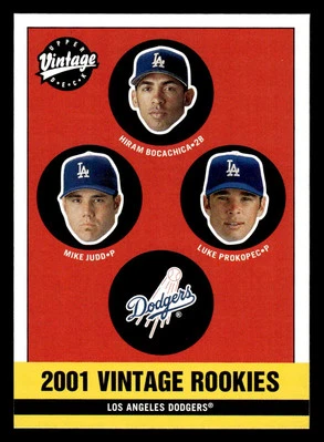 2001 UD Vintage #361 Hiram Bocachica Mike Judd Luke Prokopec Rookie Dodgers - Image 1 of 2
