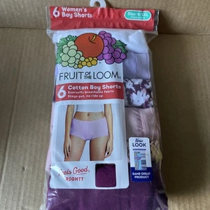 New Fruit Of The Loom Women’s Size 9/2XL Package Of 6 Cotton Boy Shorts - Picture 1 of 5