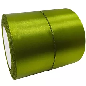 Olive Green Satin Ribbon Rolls 2 inch Wide Silk Blanket Binding Ribbon 50 Yar... - Picture 1 of 7
