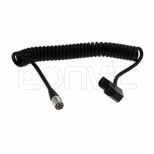 Coiled Power Cable Hirose 4 Pin Female D-Tap for Sony Monitor DC V-mount Battery - Picture 1 of 2