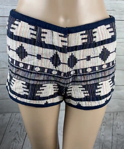 Life in Progress Shorts Small Cute Woven Pattern Cotton Blend Bohemian Summer - Picture 1 of 12