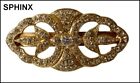 VINTAGE SIGNED SPHINX GOLD CLEAR RHINESTONE HAIRCLIP BARRETTE
