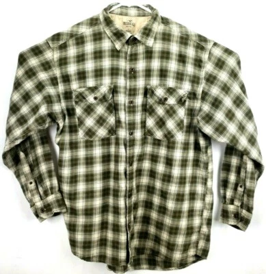 Camisa para hombre RedHead talla grande manga larga abotonada crema/gris/verde a cuadros Foto 1 de 4