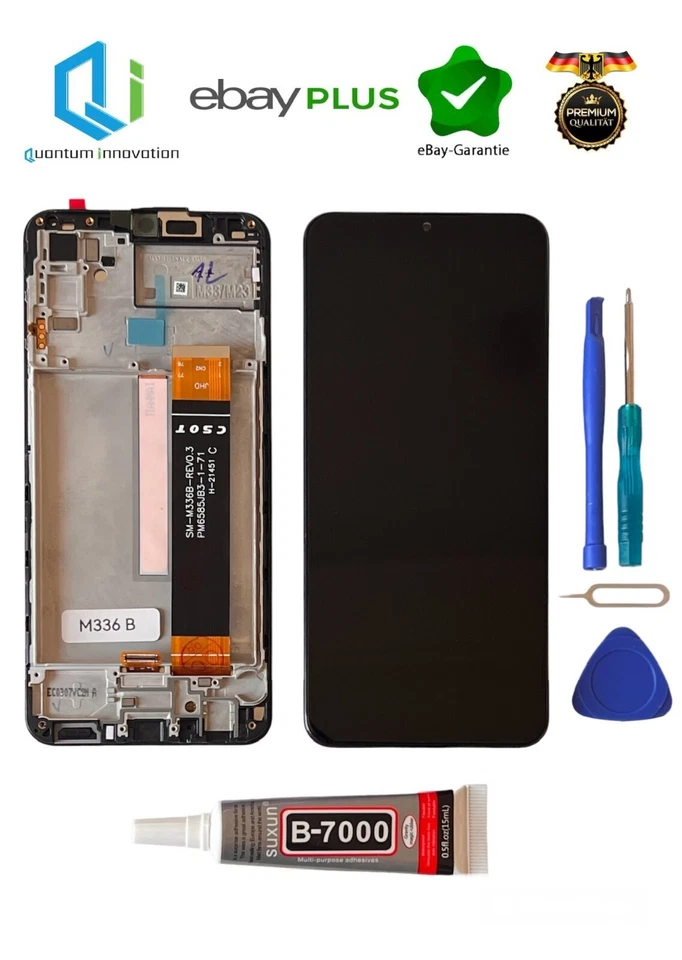 QUANTUM INNOVATION GMBH Samsung Galaxy M23 5G / M33 5G Pantalla LCD Pantalla Táctil Negra + Herramientas + Pegamento