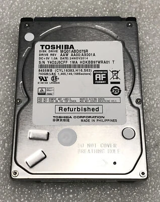 Toshiba MQ01ABD075R 750GB 2.5" SATA Internal Hard Disk Drive HDD Tested !! - Image 1 of 4