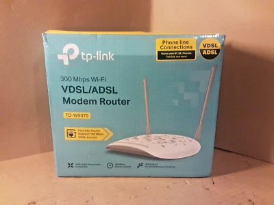 TP-Link VDSL/ADSL Modem Router TD-W9970 + PSU AND LAN CABLE BOX - Image 1 of 4
