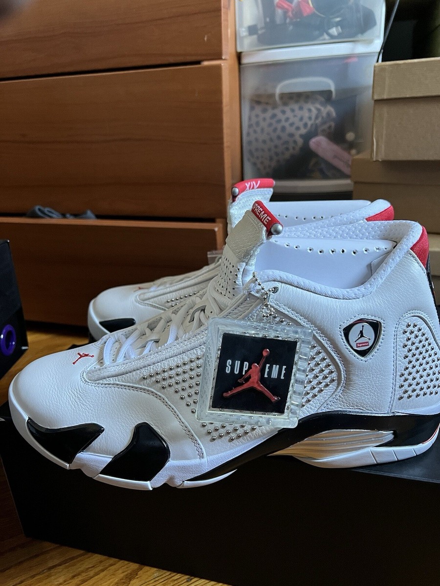 Supreme x Air Jordan 14 Retro White for Sale | Authenticity Supreme x Air Jordan 14 Retro White for Sale | Authenticity