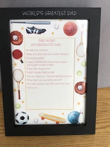 Hallmark Sports Best Dad Ever Picture Frame Black Wood 4”x 6” Picture - Picture 1 of 8