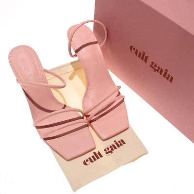 Sandalia con tiras de tacón Lydia Cult Gaia nueva con etiquetas talla 37,5 EE. UU. 7,5 en rosa azalea Foto 1 de 4