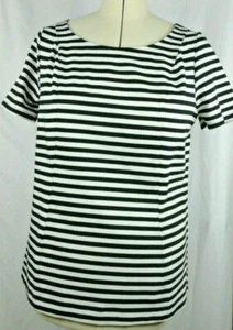 Lane Bryant 14/16 Black and White Striped Short Sleeve Top 14/16 NWT - Picture 1 of 8