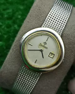 RARE OVAL ZODIAC LADY AUTOMATIC WATCH GENUINE 70s CLASSIC SWISS - Picture 1 of 14