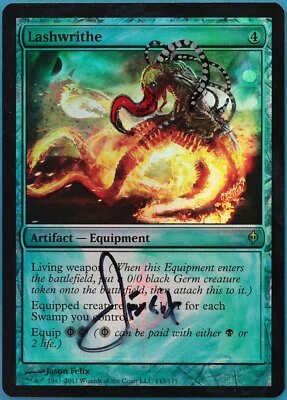 Lashwrithe FOIL New Phyrexia NM ARTIST ALTERED SIGNED CARD (409666) ABUGames - Image 1 of 2