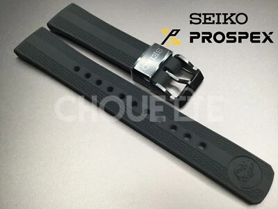 Seiko Prospex SBDC183, SPB335J 20mm Black Silicone Rubber Watch Strap with PINS - Image 1 of 4