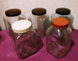 1x Altes DDR VORRATSGLAS mit Bakelit SCHRAUBDECKEL 9,5 x 9,5 x 16 cm VINTAGE - Bild 1 von 5