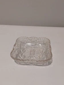 Geschliffenes Glas Süßigkeitenschale Quadratische Form 5"x1,5" - Bild 1 von 7