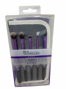 Real Techniques 6-piece EYES Starter Set, 5 Makeup Brushes + 2-in-1 Pouch 1406 - Picture 1 of 4