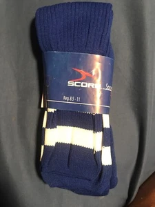 Brand New Mens SCORE Athletic Sports Soccer Socks Navy Blue 8.5-11 NWT! - Picture 1 of 2