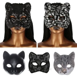 Half Face Masquerade Mask Venetian Party Mardi Gras Mask New Cat Girl Mask - Picture 1 of 16