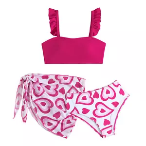 Costume da bagno allenamento canotta e gonna bambino ragazza volant spalline bikini protezione solare - Foto 1 di 20