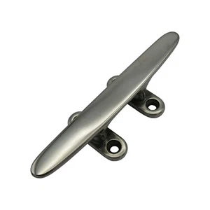 Tacchetto Barca Acciaio Inox Base Aperta 150MM (6 Pollici 4 Fori Attacco Basso Piatto Marin - Foto 1 di 8