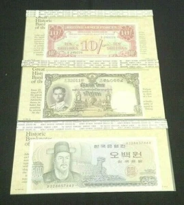 (3) CU SCHEINE THAILAND 5 BAHT BRITISCHE STREITKRÄFTE ZEHN SCHILLING, & S.KOREA (8892) - Bild 1 von 3